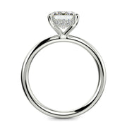 Ava Emerald Cut Pave Hidden Halo 4 Prong Engagement Ring Setting - Nivetta